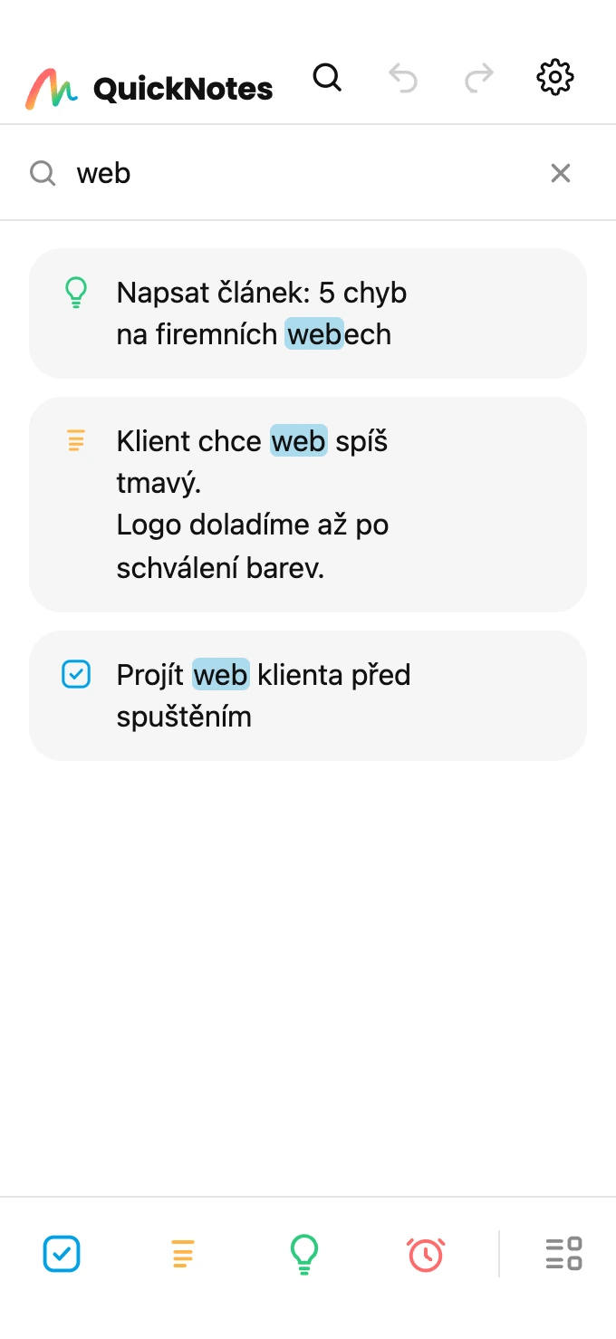 Searching records with the match highlighted